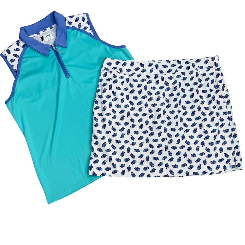 IZOD Golf Skort Set Women Top XL Skirt 14 NWOT Tennis Pickleball Performance